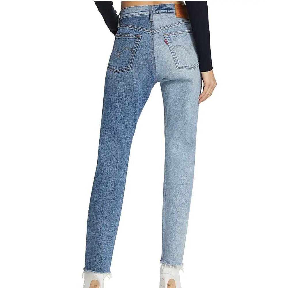 Levi's Premium 501 Original Two Tone Jeans 27 Blue High Rise Straight Leg Denim - Picture 2 of 12